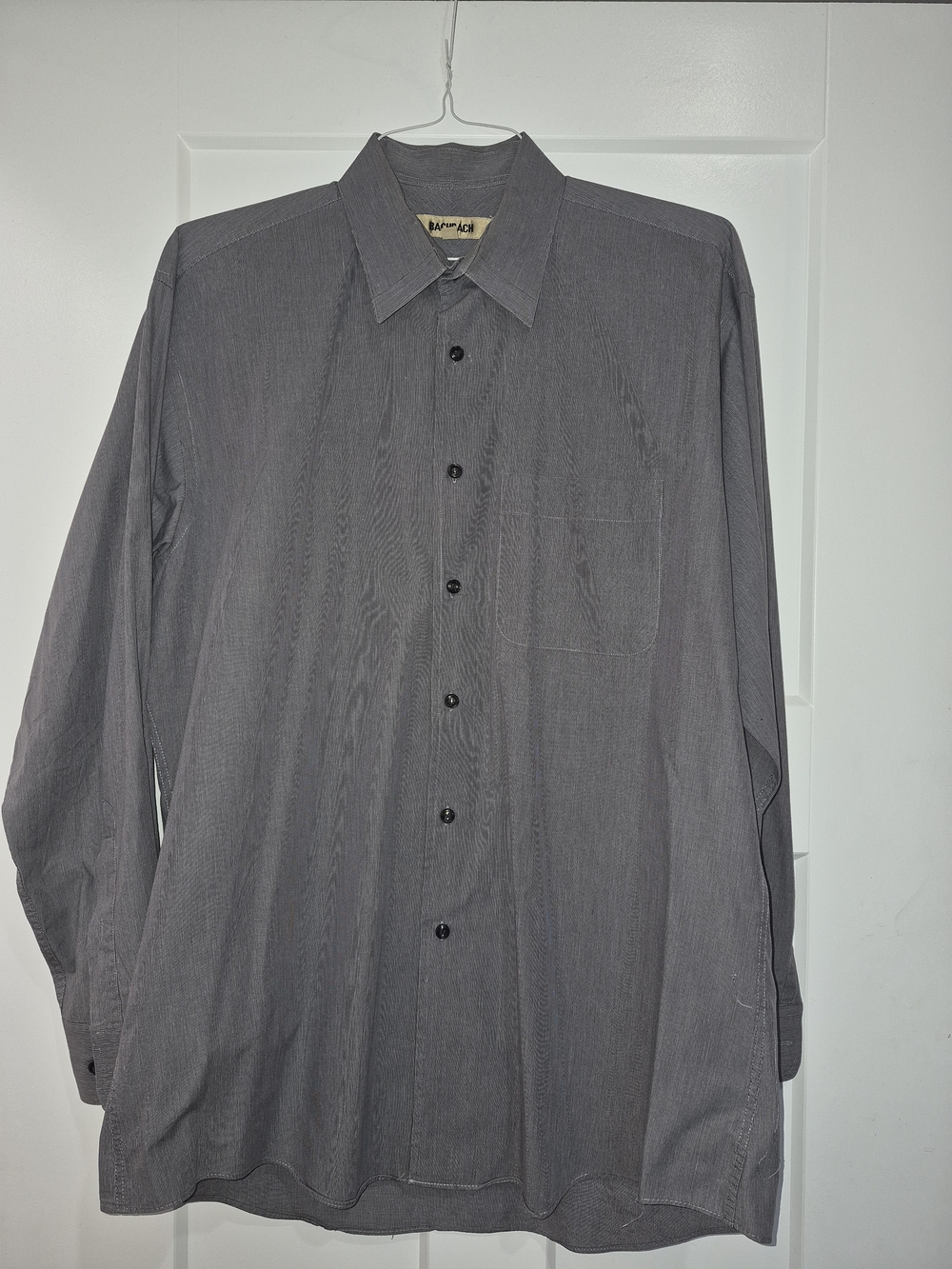 Men's Gray Button-Down Dress Shirt